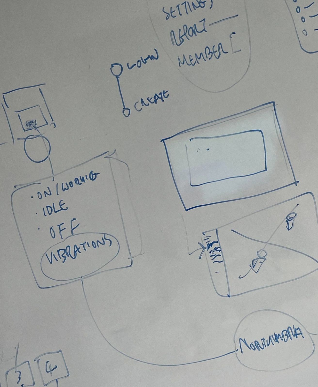 Early interface sketches and screen states