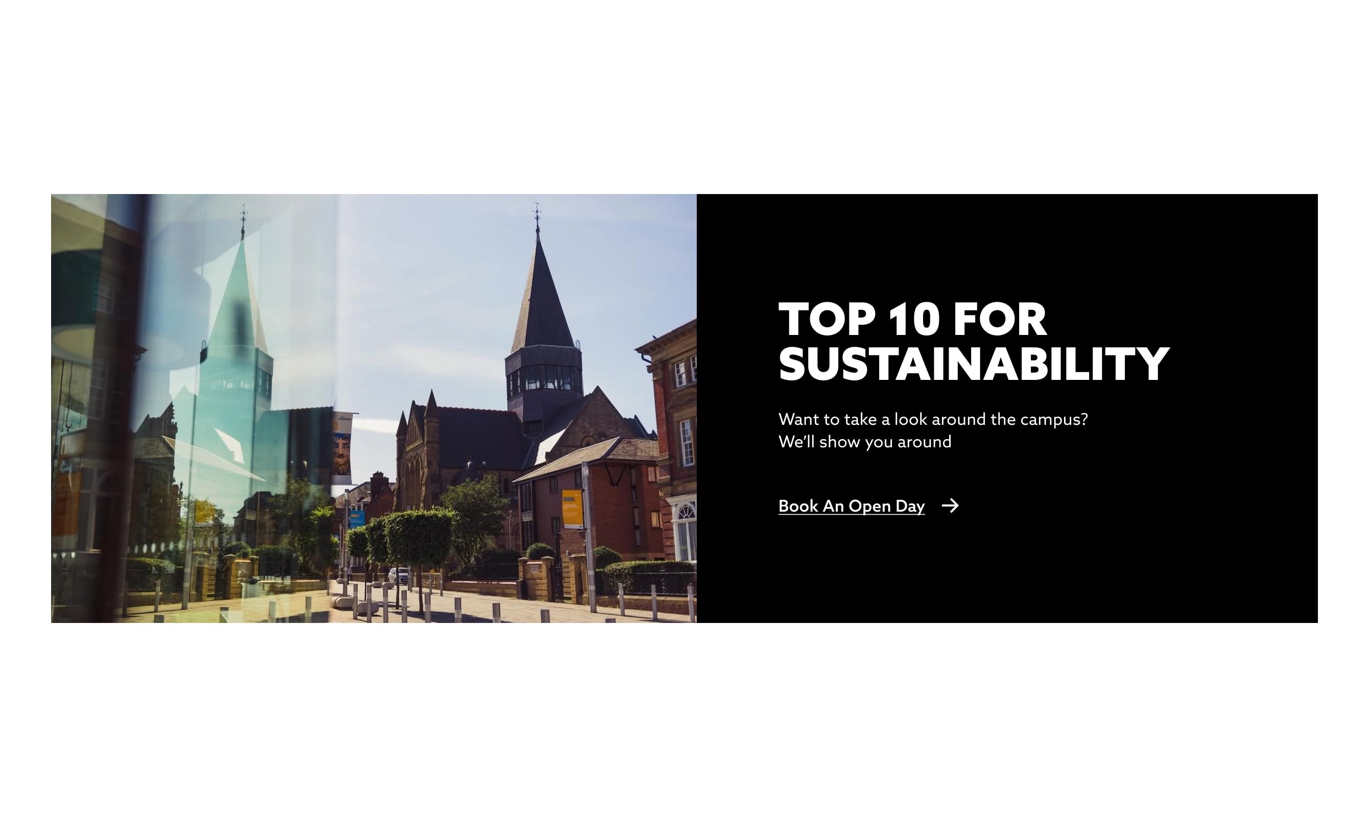 A redesigned sustainability landing page