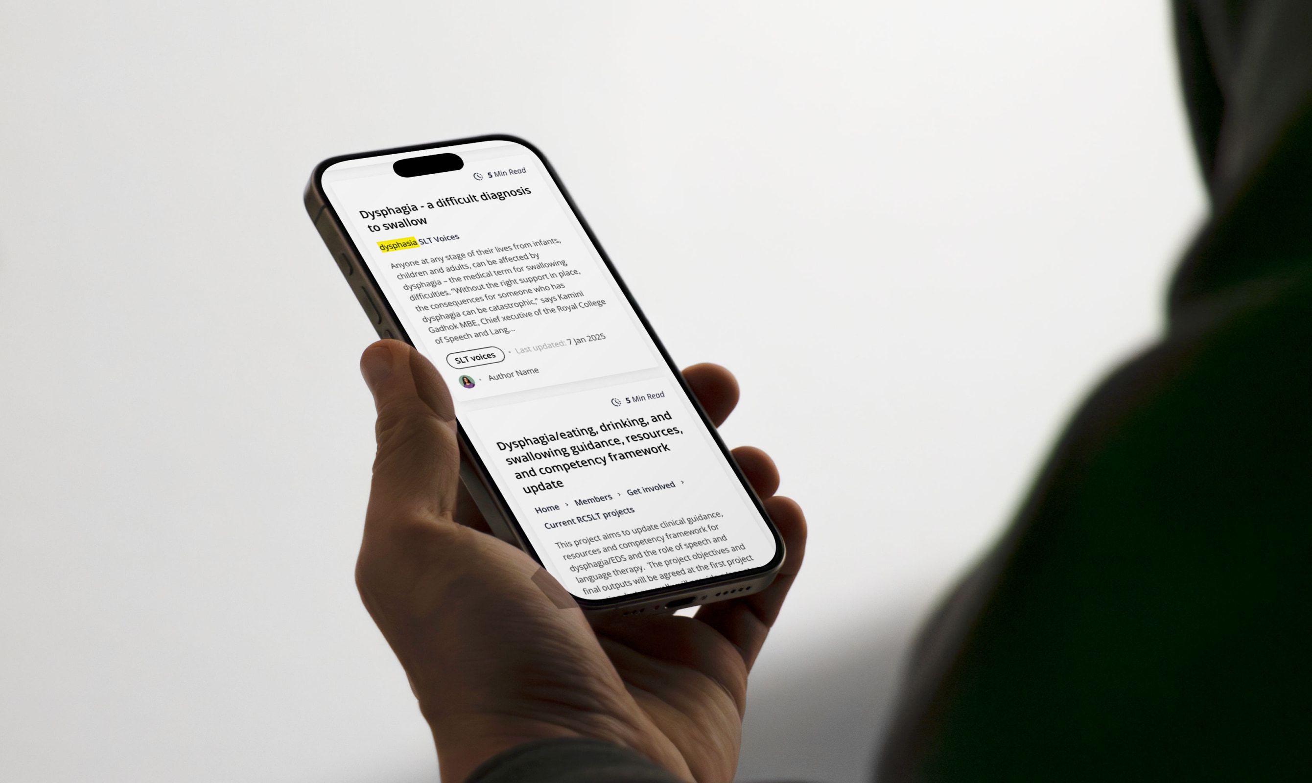 The site on a phone