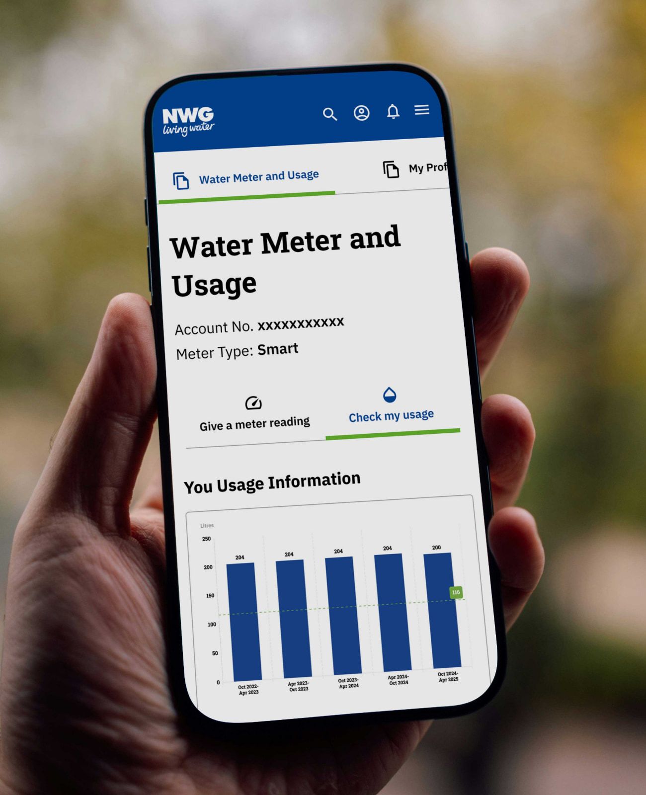 Water meter and usage on a phone