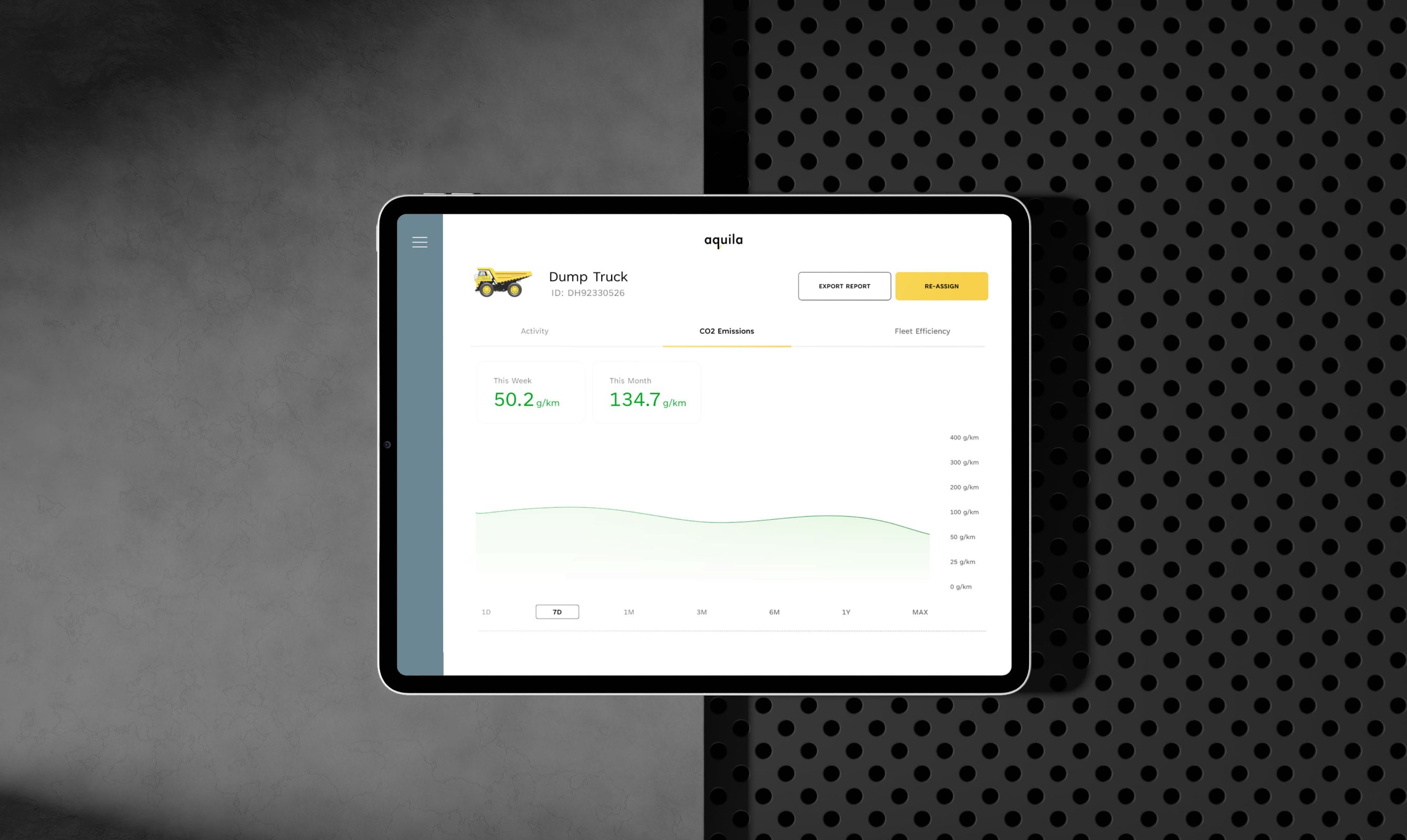 The platform dashboard on a tablet