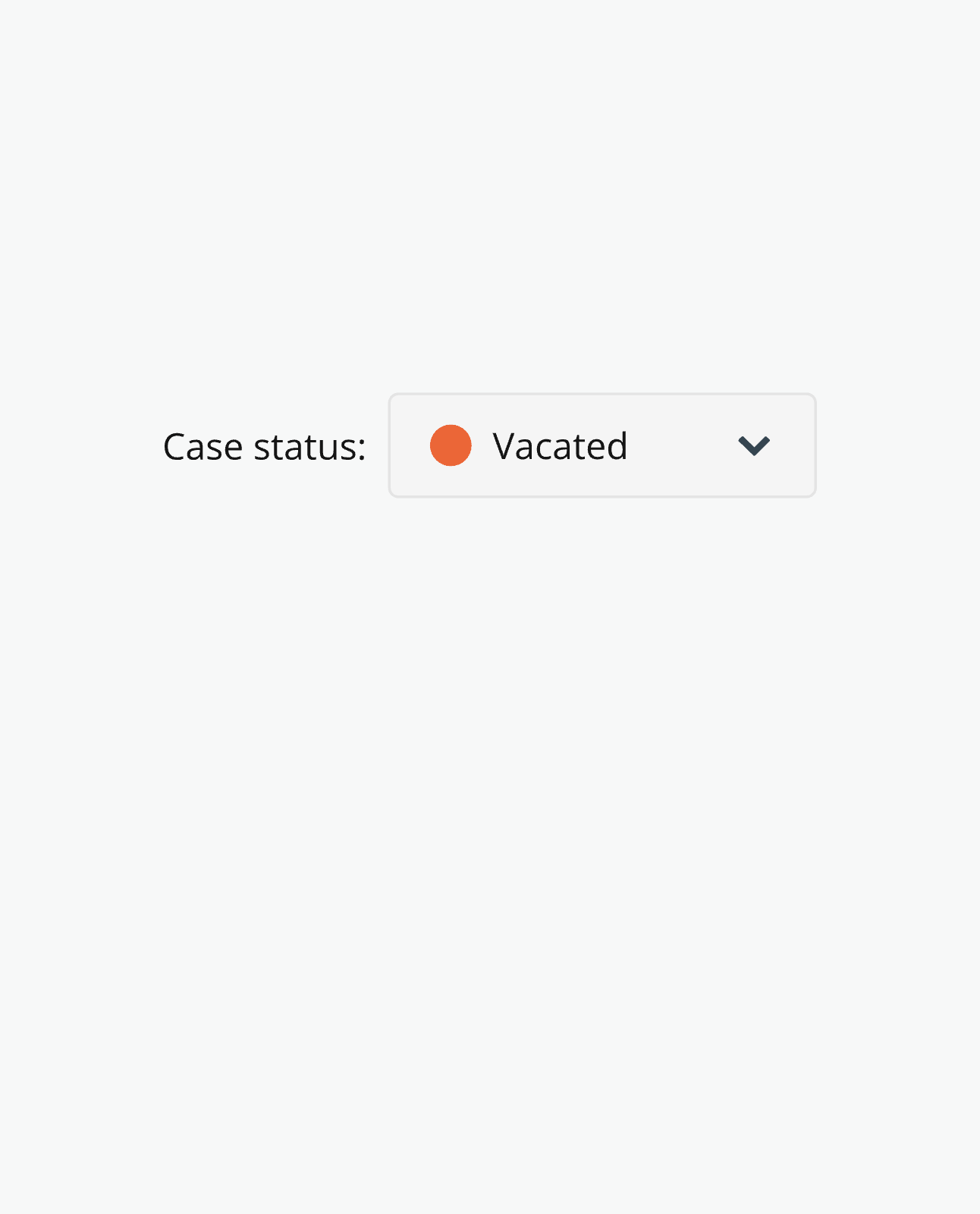 The case status control, switching between open, closed and vacated, animated