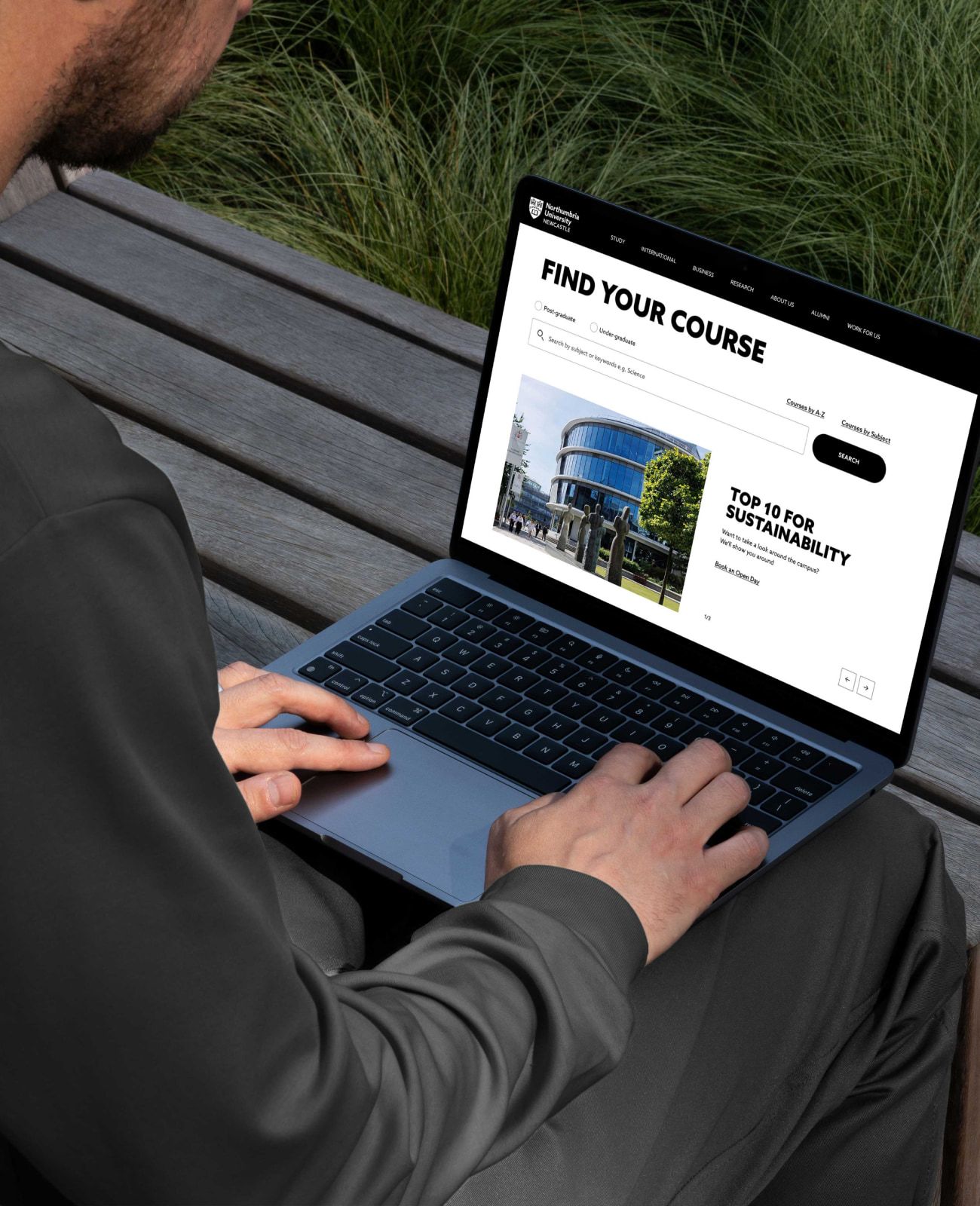 Find your course on a laptop