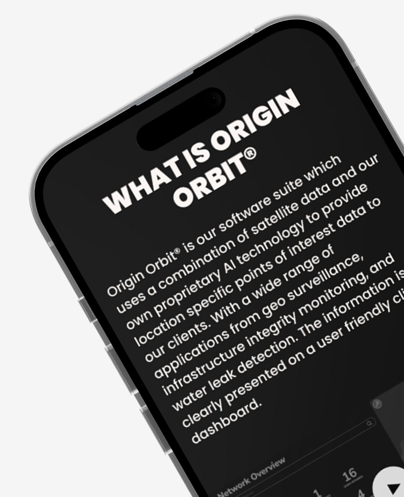 A phone explaining what Origin Orbit is