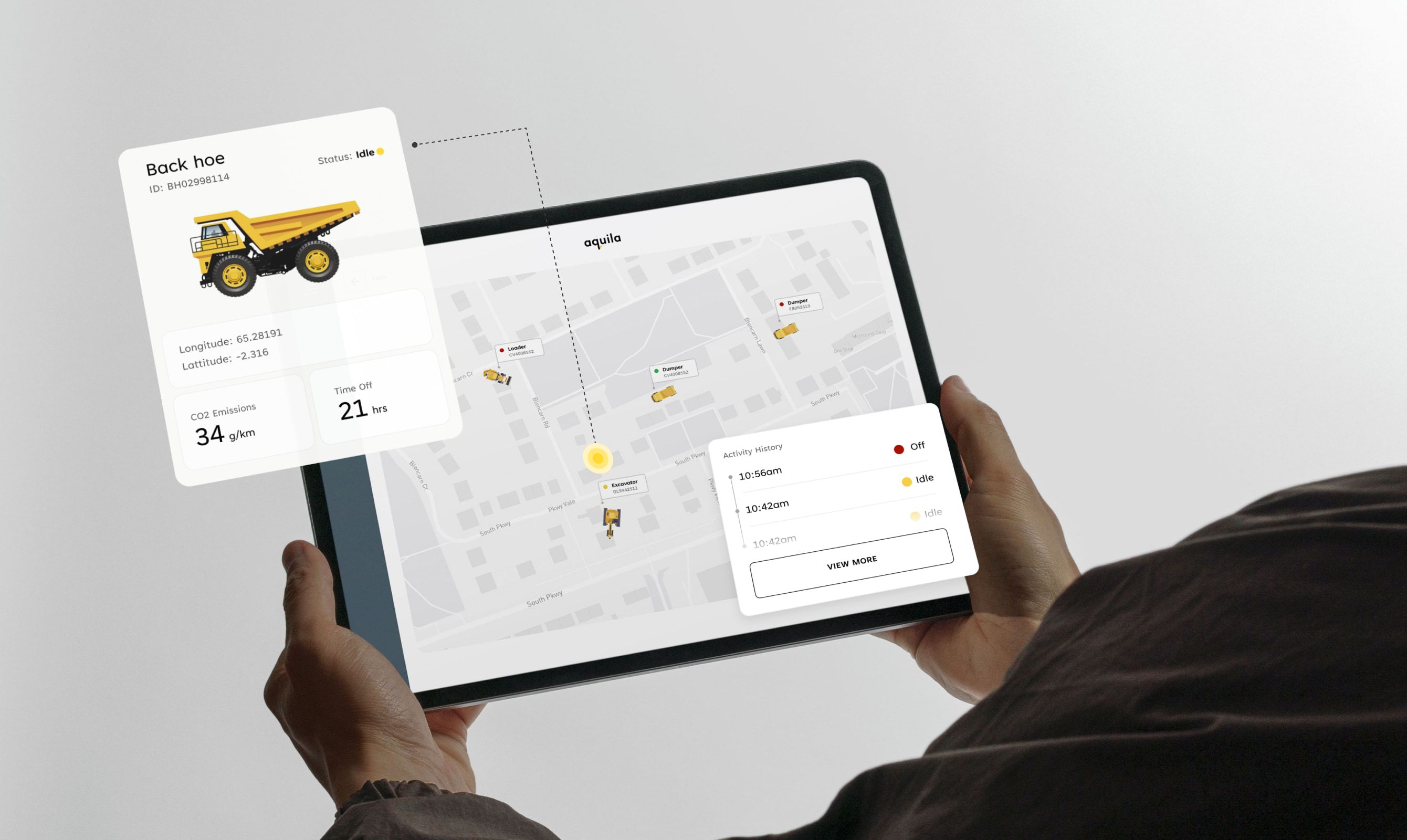 The plant map on a tablet