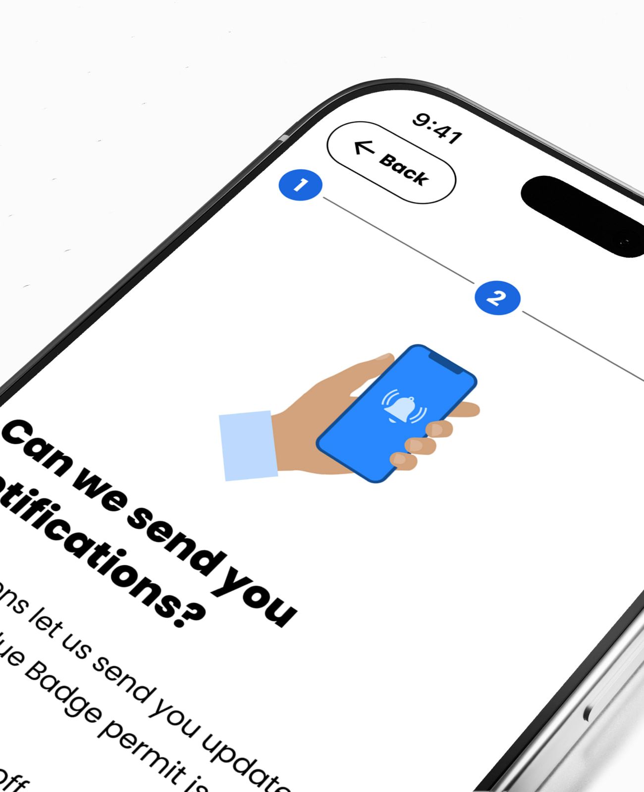 Asking permission to send Blue Badge permit updates