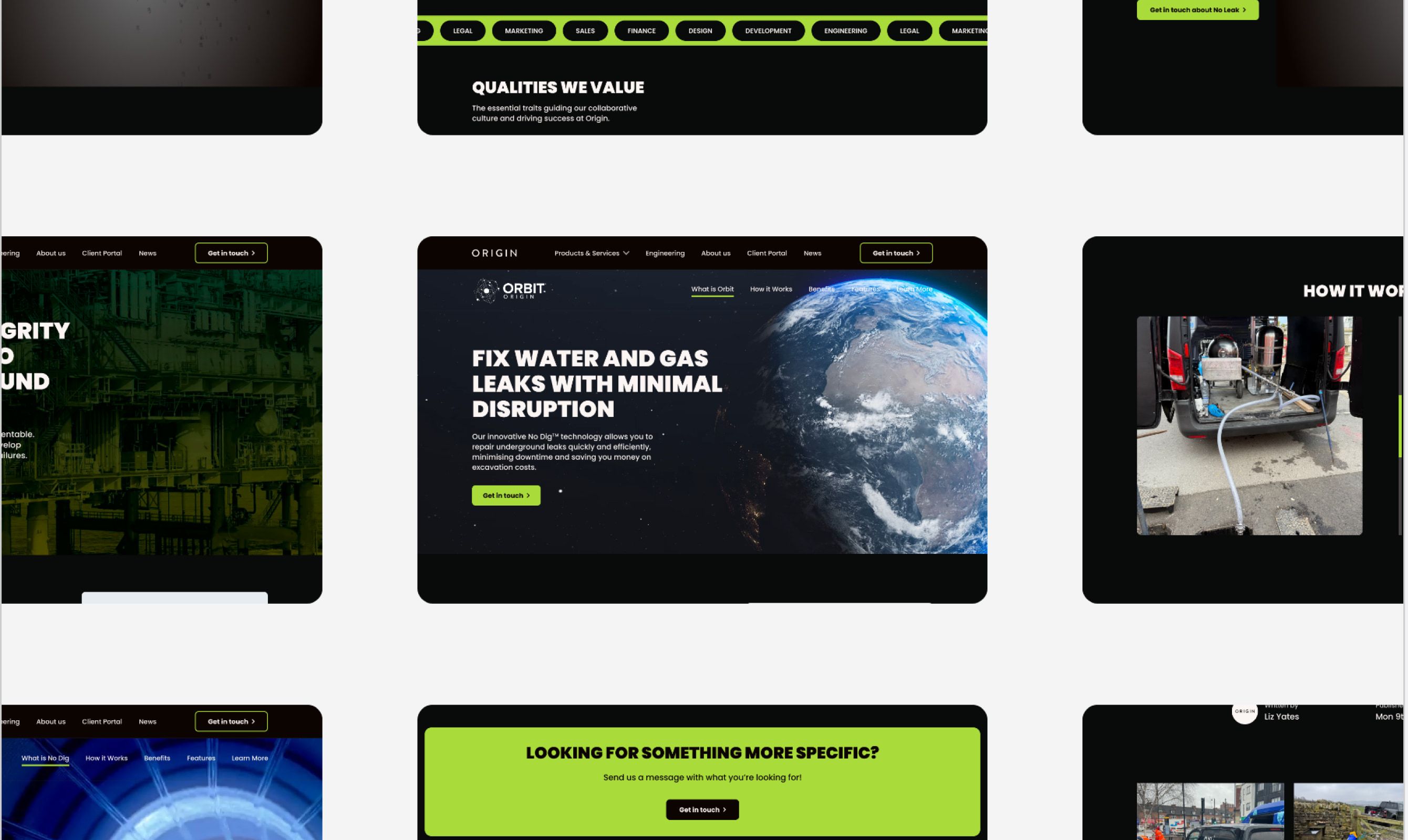 Product and data screens