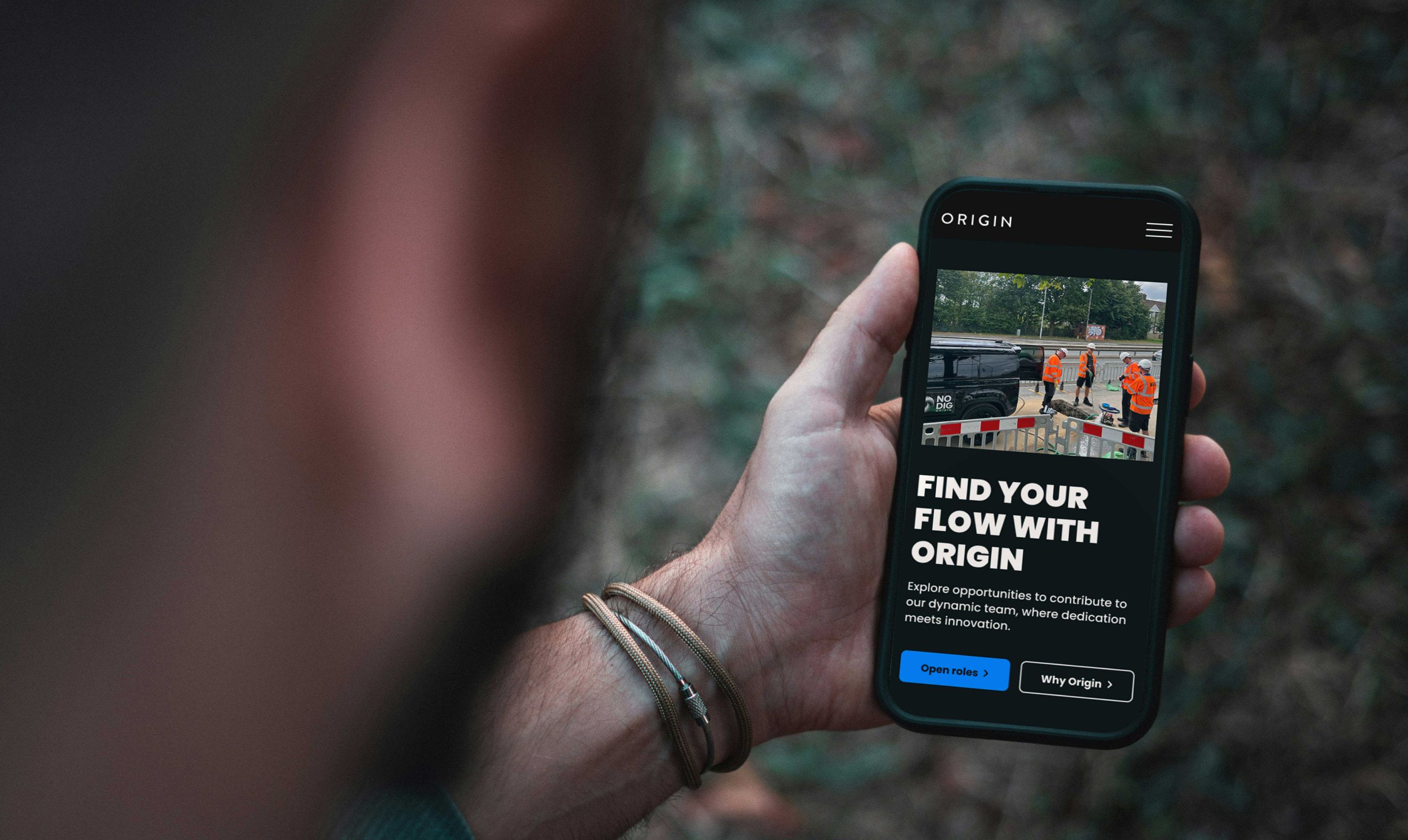 The Origin app in use out in the field