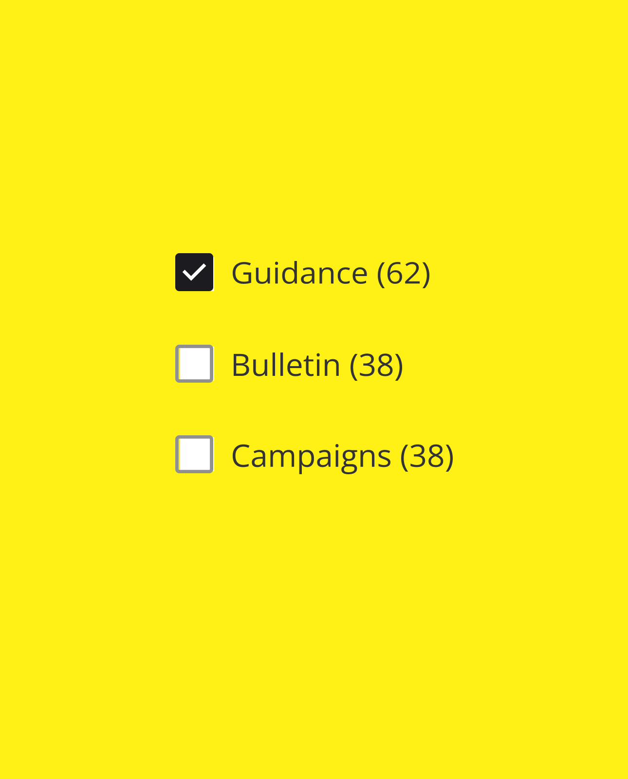 Filtering search results by content type