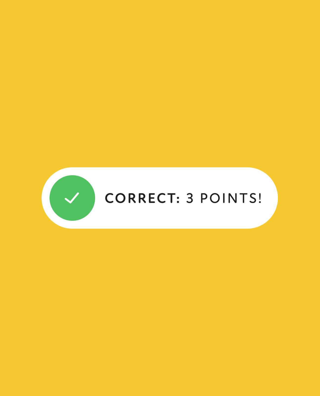 A correct answer worth three points
