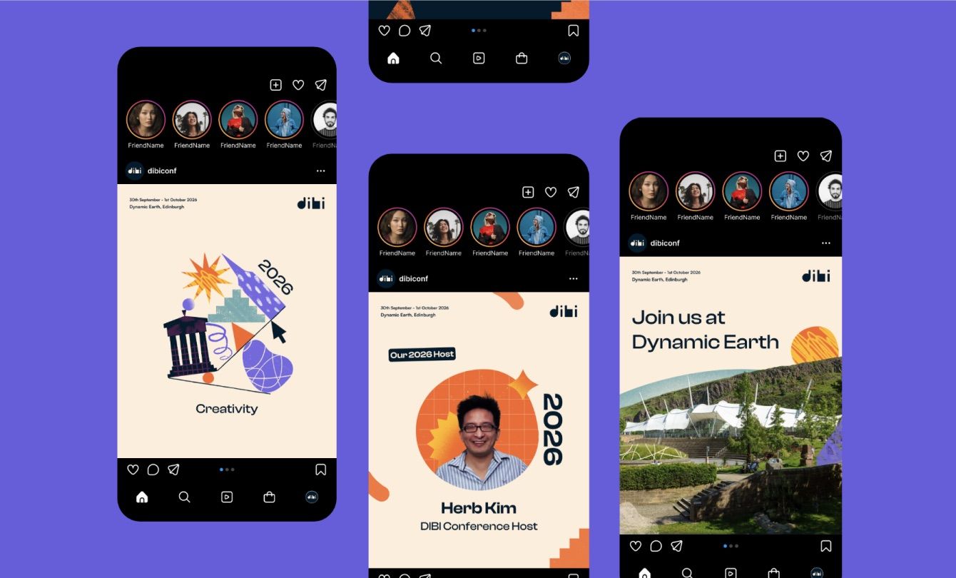 DIBI social artwork across a grid of Instagram posts
