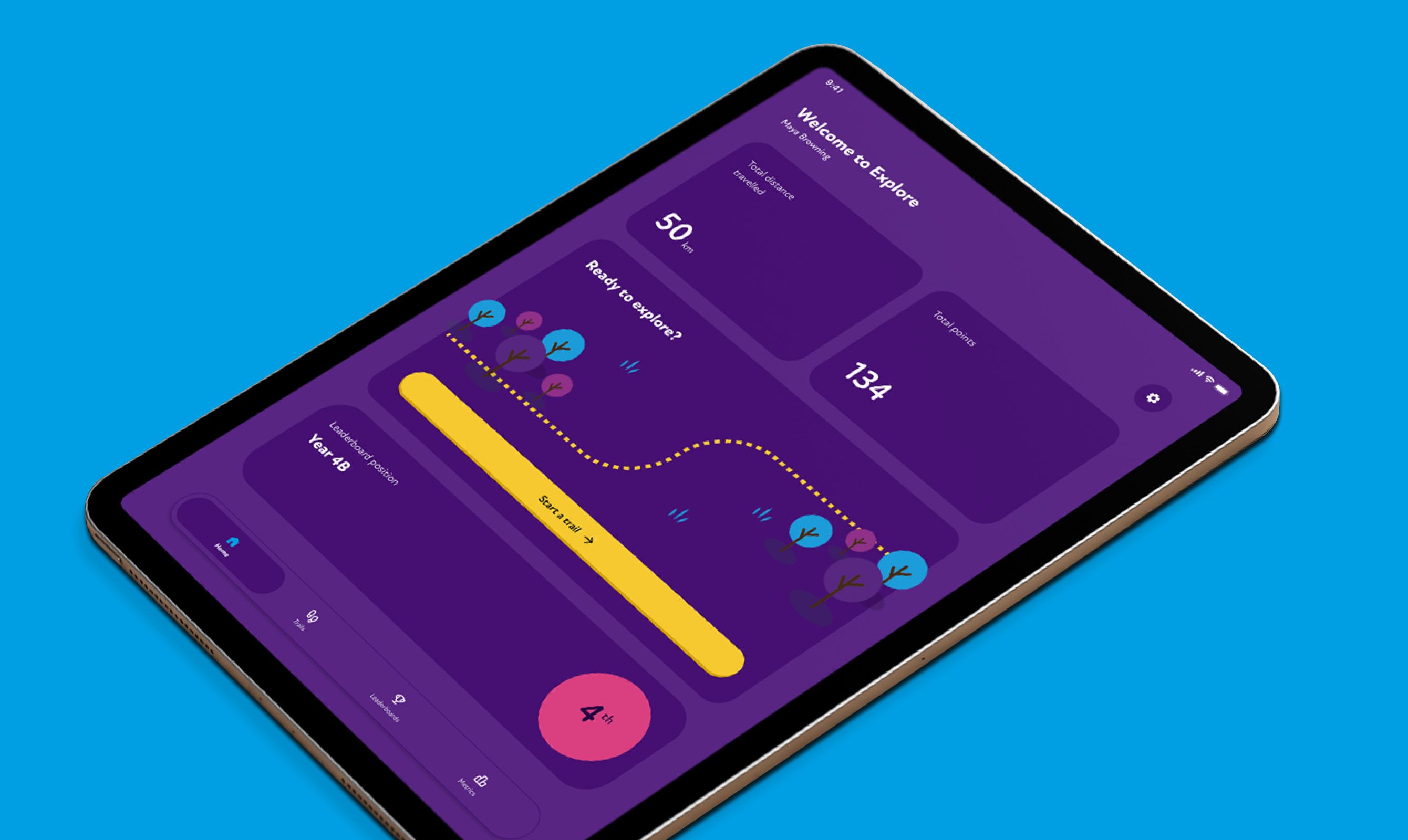 The participant experience on a tablet