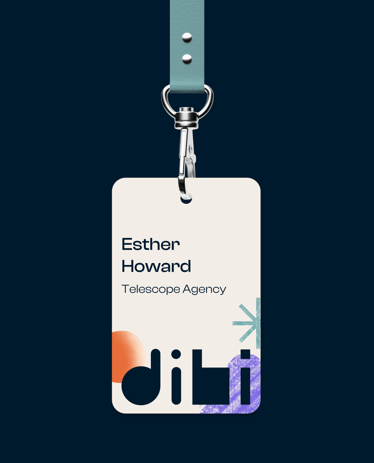 A DIBI attendee lanyard and name badge