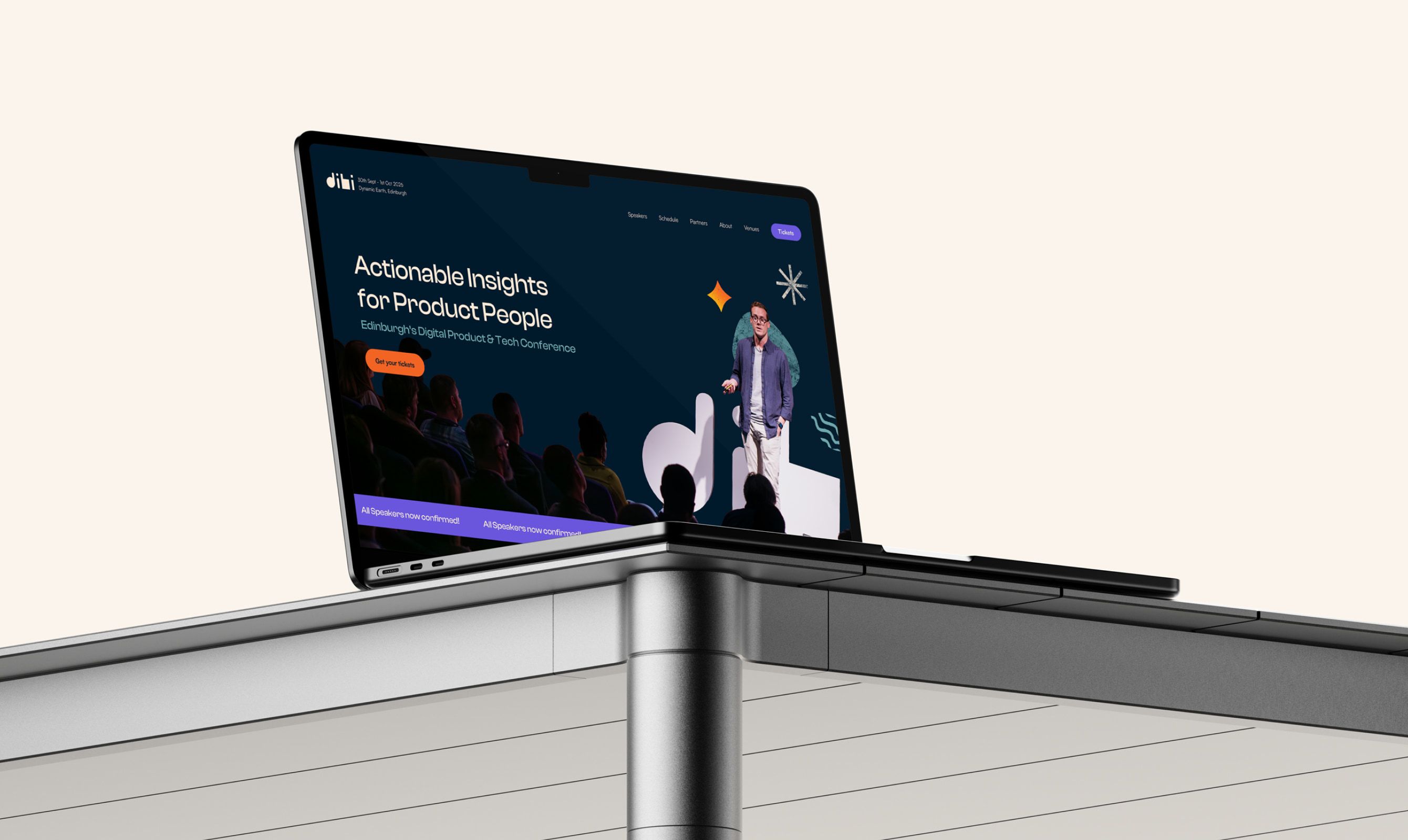 The DIBI conference website shown on a laptop