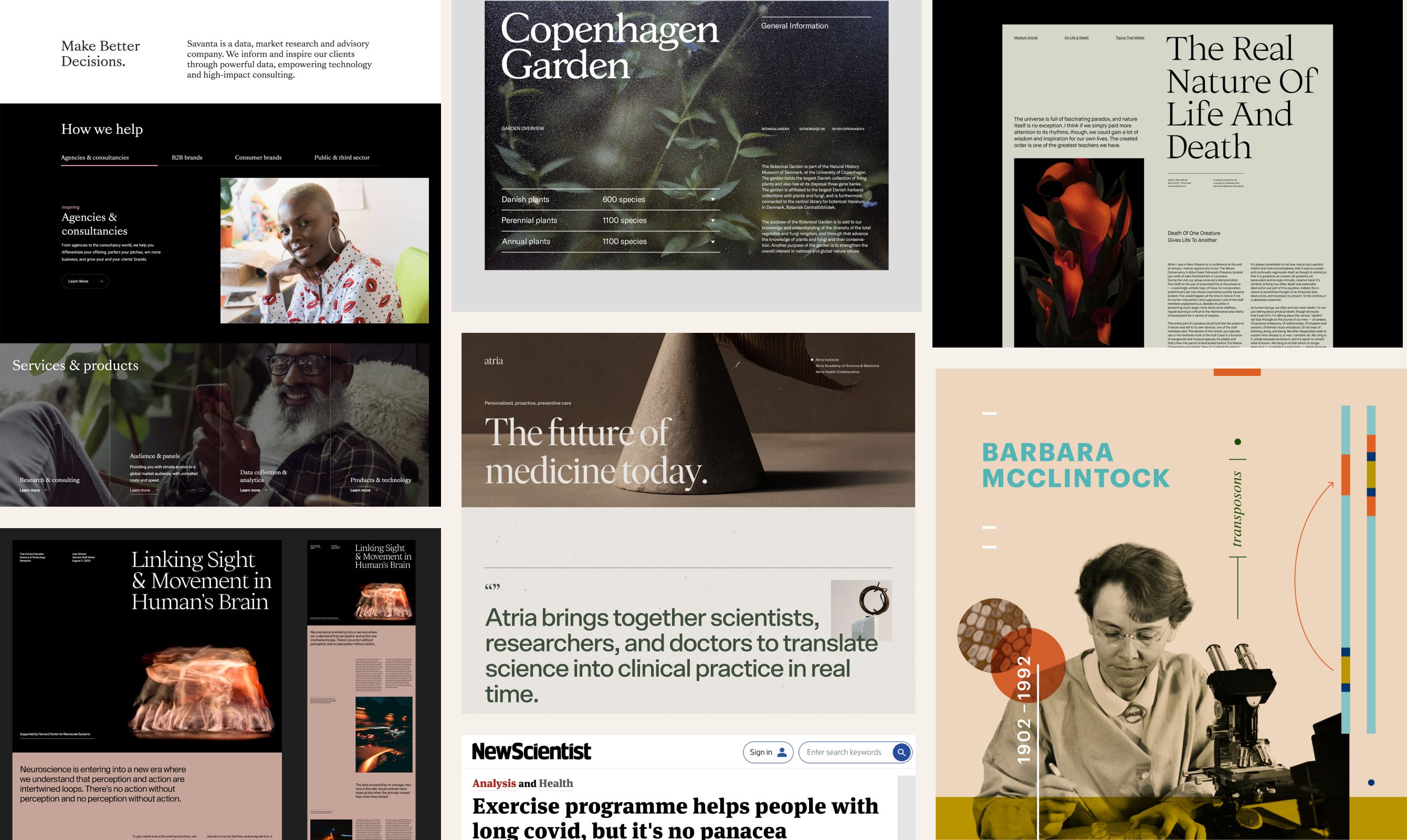 Editorial moodboard for the new identity