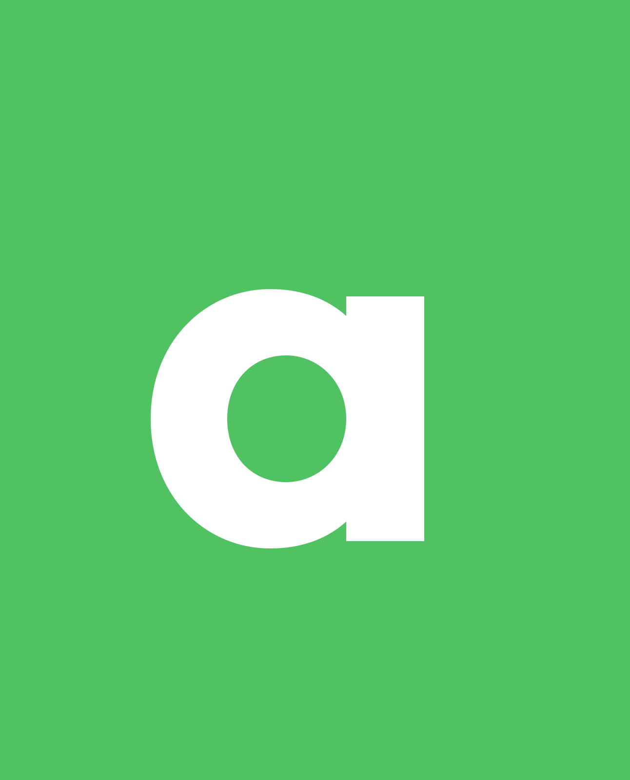 App typeface specimen on green