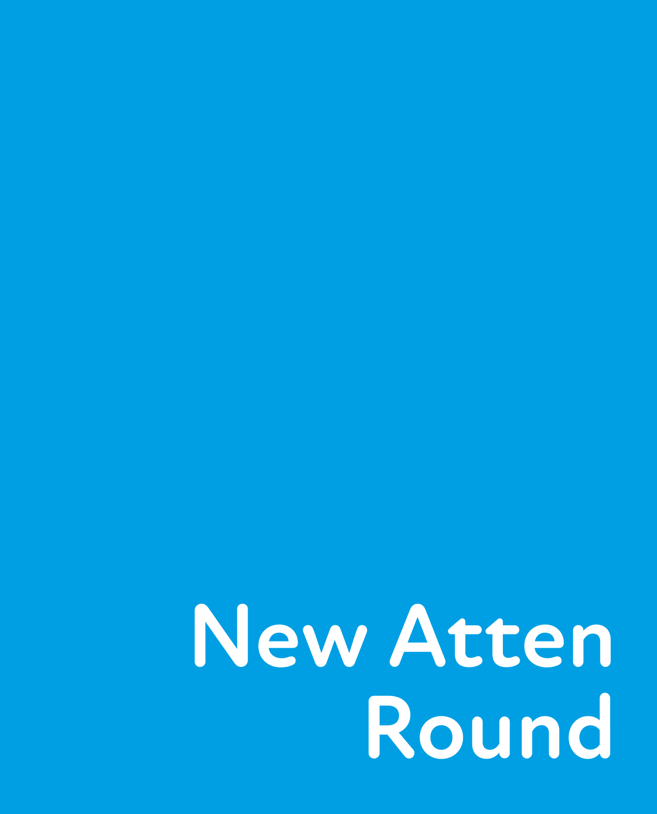 The New Atten Round typeface on blue