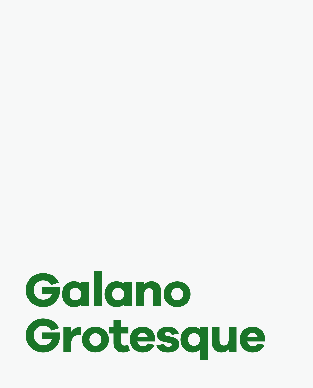 Galano Grotesque specimen