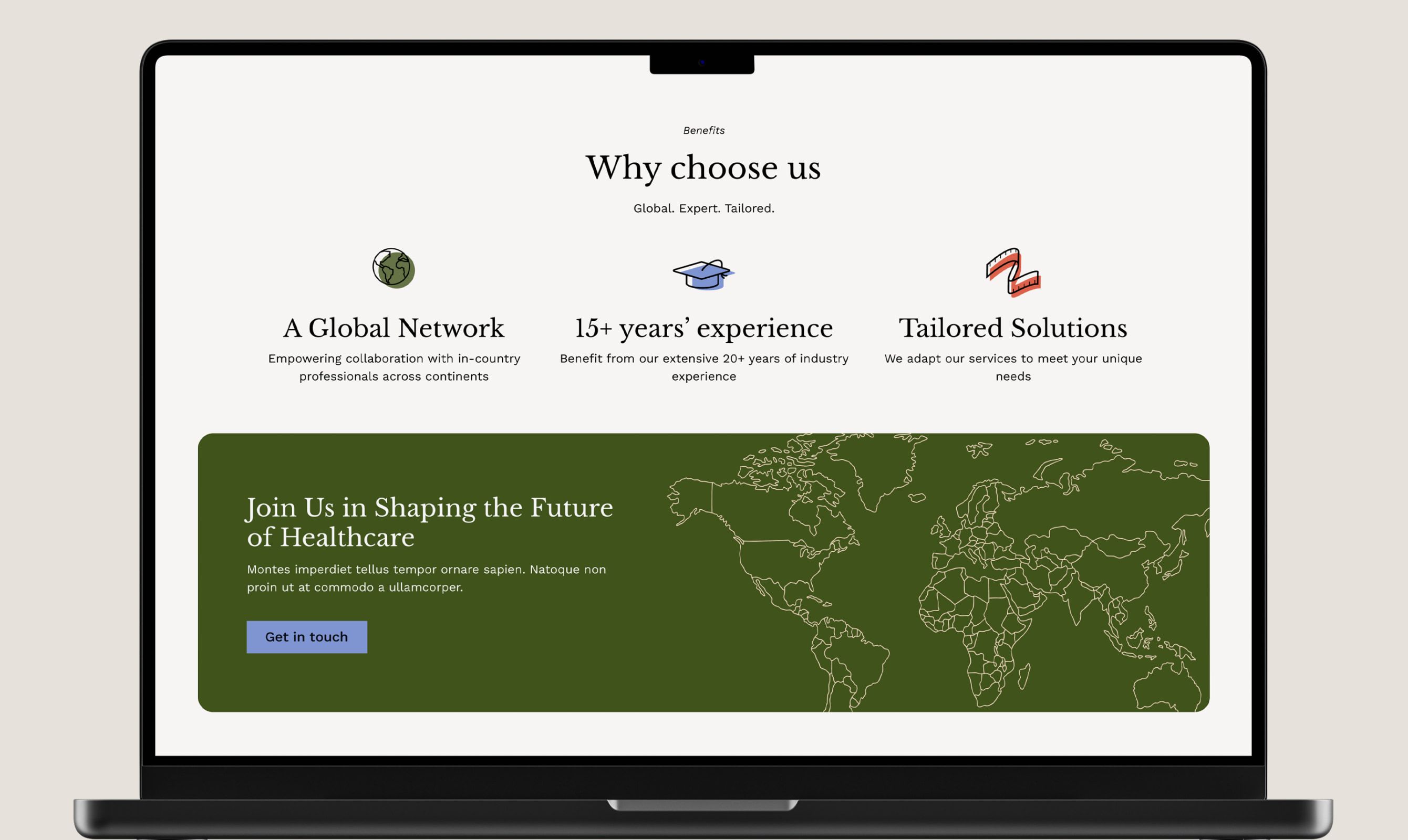 The why-choose-us section on the new site