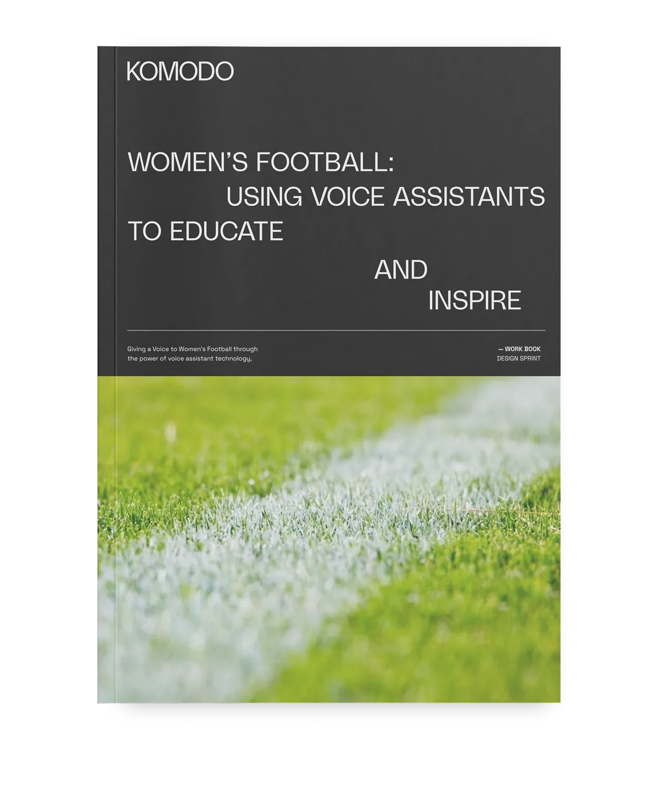 Cover of the Komodo workbook Women's Football: Using Voice Assistants to educate and Inspire